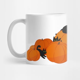 Black Cat Pumpkin Patch Mug